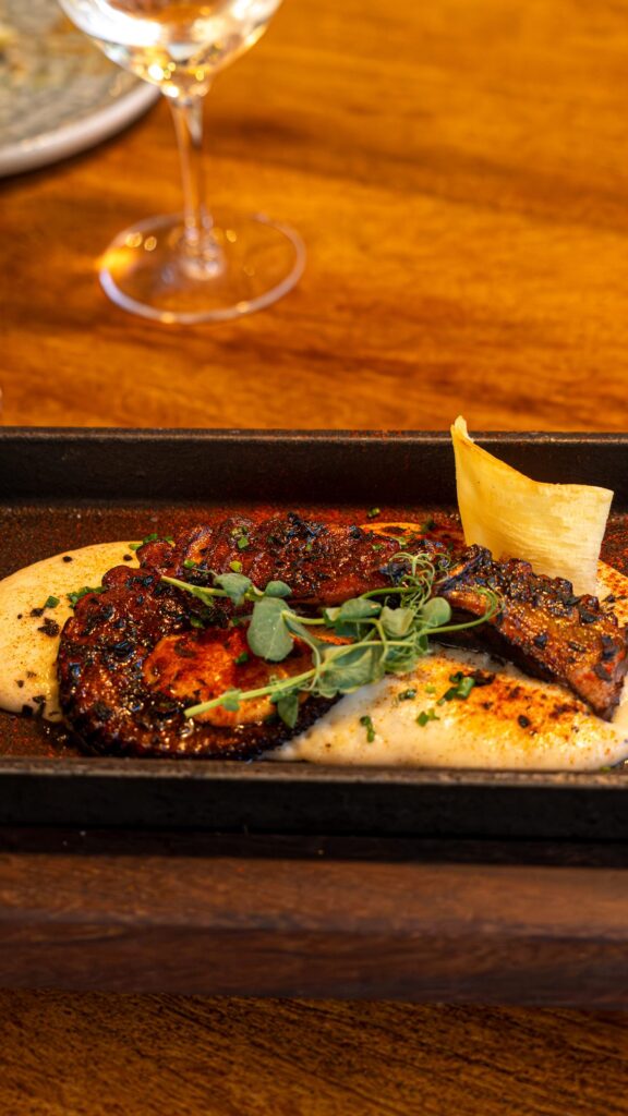 Chargrilled Galician octopus on potato foam